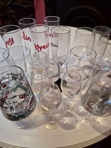Assorted drinks glasses