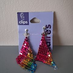 Claire's Clip-on Earrings Multicoloured Metal