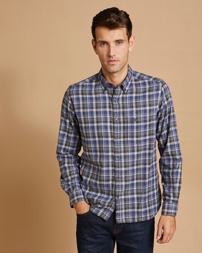Paul Costelloe Blue Living Brushed Check Shirt XL
