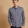 Paul Costelloe Blue Living Brushed Check Shirt XL Image 3