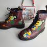 Dr Martens 1460 Pascal splash paint splatter 8 hole red boots UK6.5 EU40 US8.5 Image 5