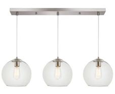 kitchen light- 3 chrome globe lights