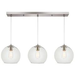 kitchen light- 3 chrome globe lights