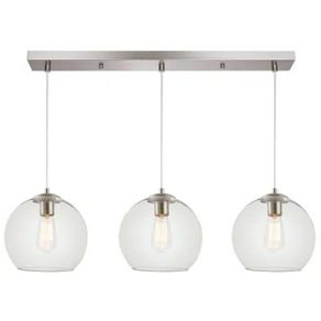 kitchen light- 3 chrome globe lights