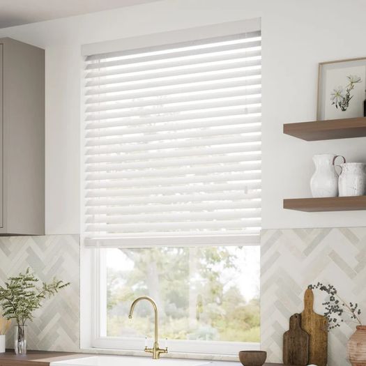 Faux Wood White Blind