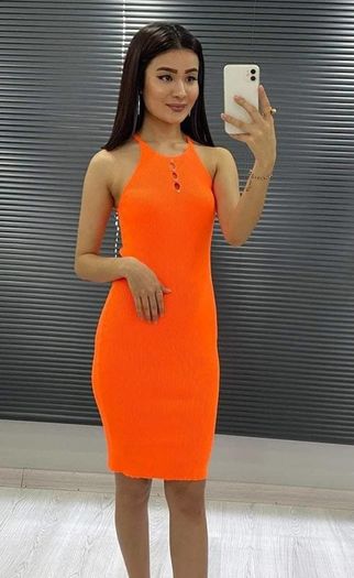 Rib- knit dress women