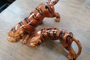 Set of two vintage ceramic Bengal tigers