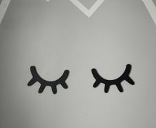Wood wall decor sleepy eyes for kids room/nursery