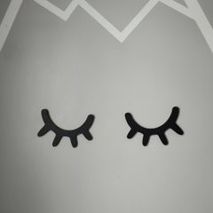 Wood wall decor sleepy eyes for kids room/nursery