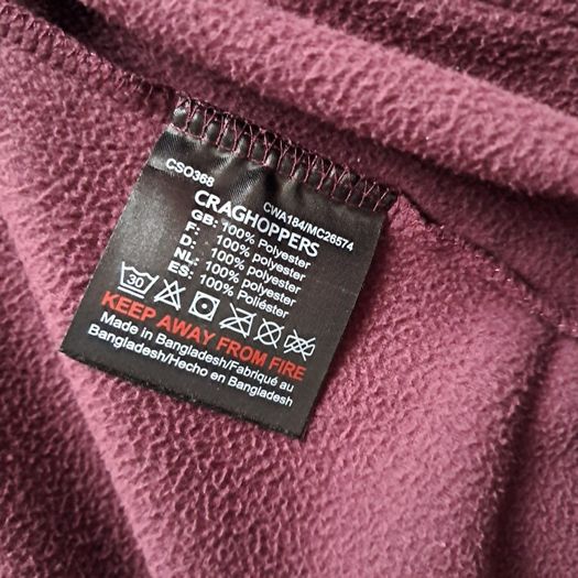 Craghoppers ladies fleece Size 18 ptp 25" Burgundy 3 zip pockets in excellent condition