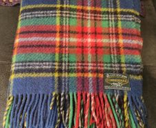 Foxford Connemara plaid 100% wool throw