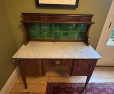 Antique Marble Top Mahogany Sideboard