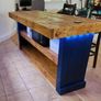 Rustic kitchen island with double overhang Image 6