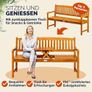 Garden Bench 3 Seater Weatherproof, with picnic table, eucalyptus wood Image 2