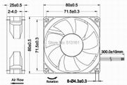 80mm Molex PC Case Fans - 5 each