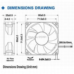80mm Molex PC Case Fans - 5 each