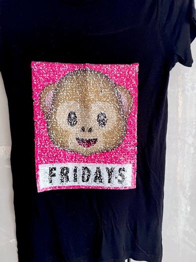 Black Reversible Sequin Emoji T-Shirt | Age 10-11 Years (146cm)