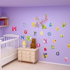 Animal Letters ALPHABET Nursery Children Room Wall Stickers