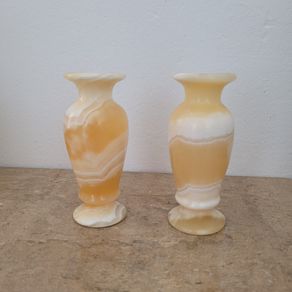 Vintage pair of onyx vases