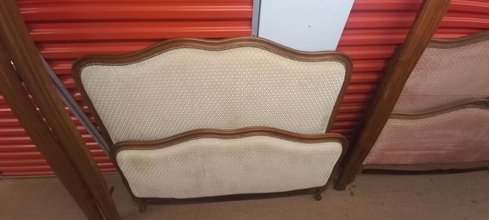 Antique French Oak and Upholstered Queen size bed  circa 1930s in Great condition