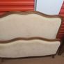 Antique French Oak and Upholstered Queen size bed  circa 1930s in Great condition Image 6