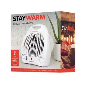 2000w Upright Fan Heater - White