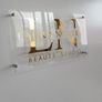 Custom Acrylic Wall Signs - LED Backlit or Clear Gold Lettering, Any Logo Image 3