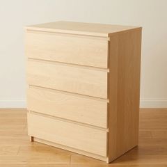 IKEA MALM 4-Drawer Chest  White Stained Oak Veneer