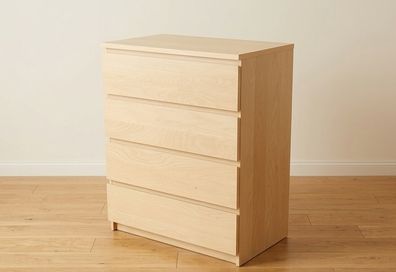 IKEA MALM 4-Drawer Chest  White Stained Oak Veneer