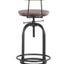 Adjustable Industrial Style Bar Stool Height Swivel  With Top Metal And Backrest Image 4