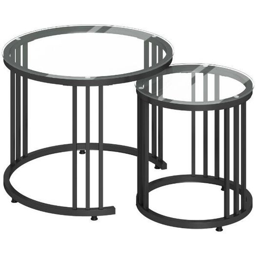 Round Nesting Coffee Tables Set of 2