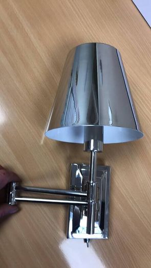 Polished Nickel Metal Light Swing Arm and Toggle Switch
