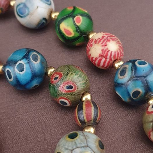 Ancient Gabri Thousand Eyes Glass Beads Necklace 26inches