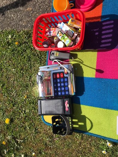 Kids sweet shop and cash register toy