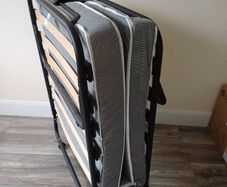 Single Bed - folding and portable bed with mattress. Harvey Norman , only used 4/5 times.