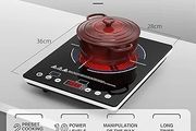 Portable Ceramic Hob 2000W, Pulg in Electric Ceramic Hob, Single Electric Hob with 4-Hour Timer, 10 Power Levels, Safety Lock &amp; Sensor Touch, Residual heat Remind, 220V-240V