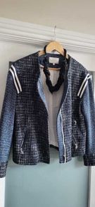 SANDRO boucle striped jacket Sz 2 (Fit10-12UK) Rrp 350 (New)