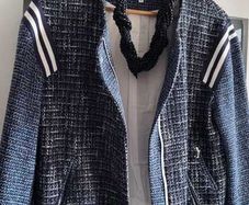 SANDRO boucle striped jacket Sz 2 (Fit10-12UK) Rrp 350 (New)