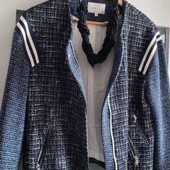 SANDRO boucle striped jacket Sz 2 (Fit10-12UK) Rrp 350 (New)