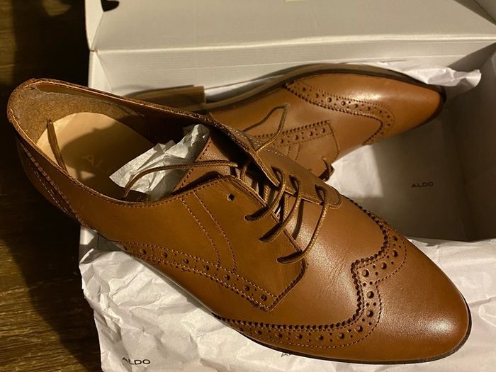 Brand New Aldo Office Brown Leather Woman Shoes