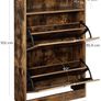 Shoe cabinet with 2 flaps, shoe rack, shoe tipper, shoe chest with 2 compartments, shoe racks, in the hallway, for 8-12 pairs of shoes, space-saving, 60 x 30 x 95 cm, vintage brown-black Image 3