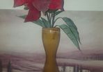 Fake flowers in vase.