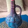 Hand painted Upcycled Wine Bottle Candle Image 2
