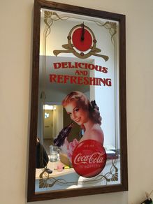 Coca Cola Clock & Mirror 74 cm x 38.5 cm