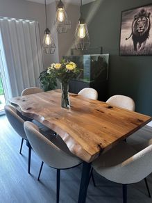 Solid Oak Live Edge Dining Table 171cm