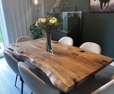 Solid Oak Live Edge Dining Table 171cm