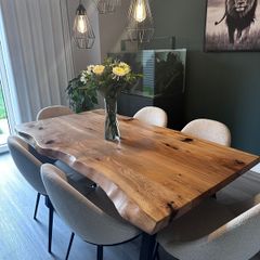 Solid Oak Live Edge Dining Table 171cm