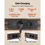 Kitchen Bakers Rack, 1.5m Power Cable Bakers Rack with Power Outlet, Kitchen Stand with X-Shaped Support Bar, 12 S-Shaped Hooks, Coffee Bar Stand for Dishes, Spice Bottles, Built-In Power Strip Image 6