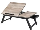 Grey Laptop Table Laptop Stand Breakfast Tray Folding Legs Bed Sofa Height Adjustable for up to 15.6 Inch Laptops 55 x 35 x 23 cm