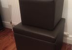 storage boxes and two seats